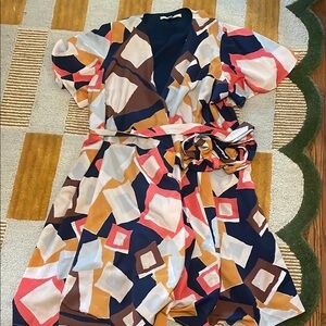 Hutch Multicolor Geometric Dress Wrap Dress
